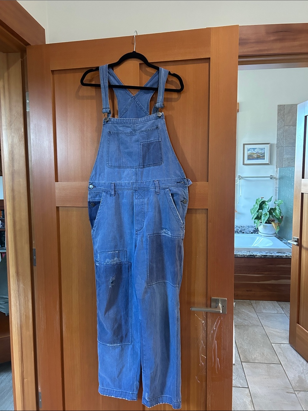 We The Free Men's Blue Relaxed Denim Overalls